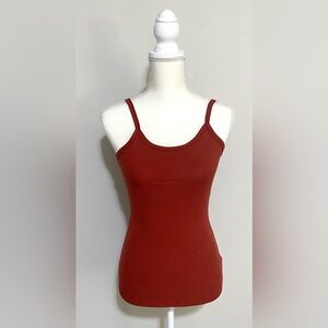 No Boundaries Womens XS Solid Dark Brick Red/Rust Ribbed Cami Tank Top Classic